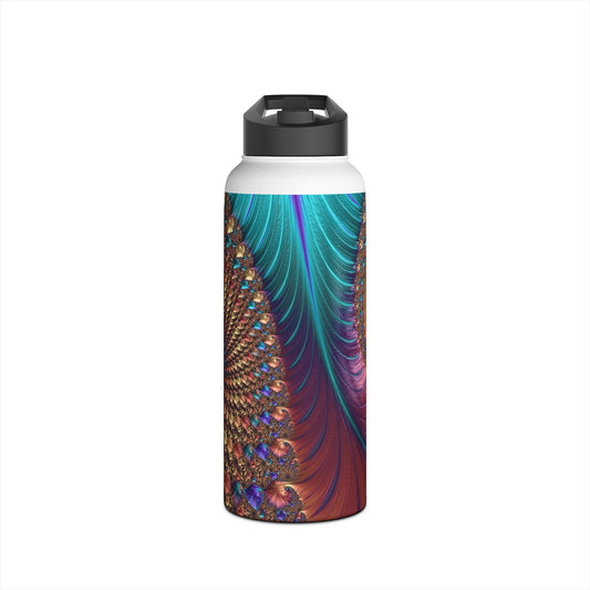 Abstract Paisley Stainless Steel Water Bottle, Standard Lid